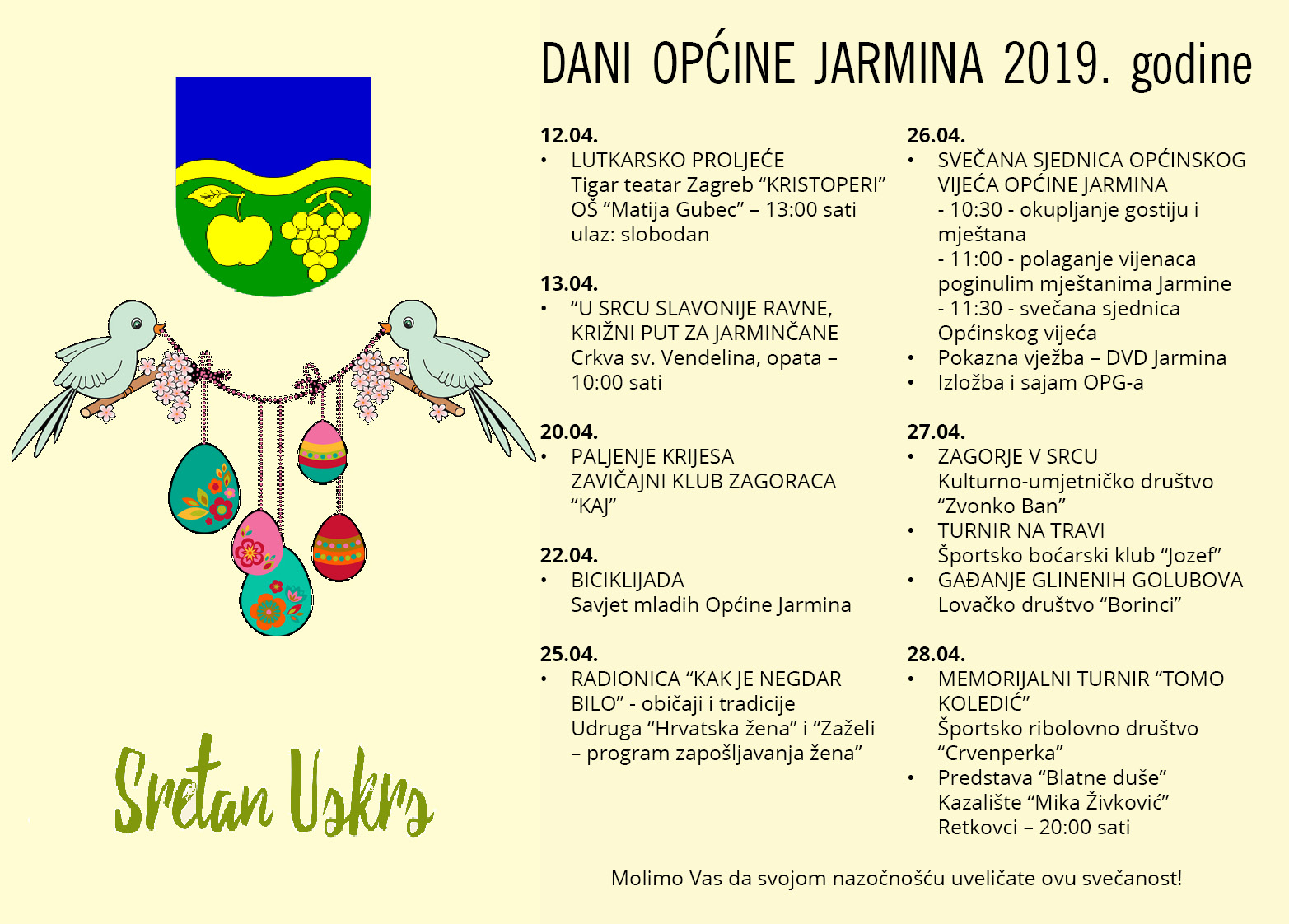 Program Dana Općine Jarmina 2019.